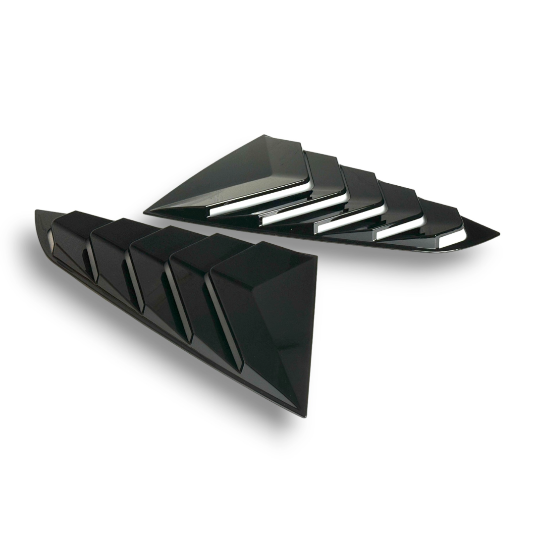 JSD Sport Quarter Window Louvers for 15-23 Mustang Fastback; Gloss Black