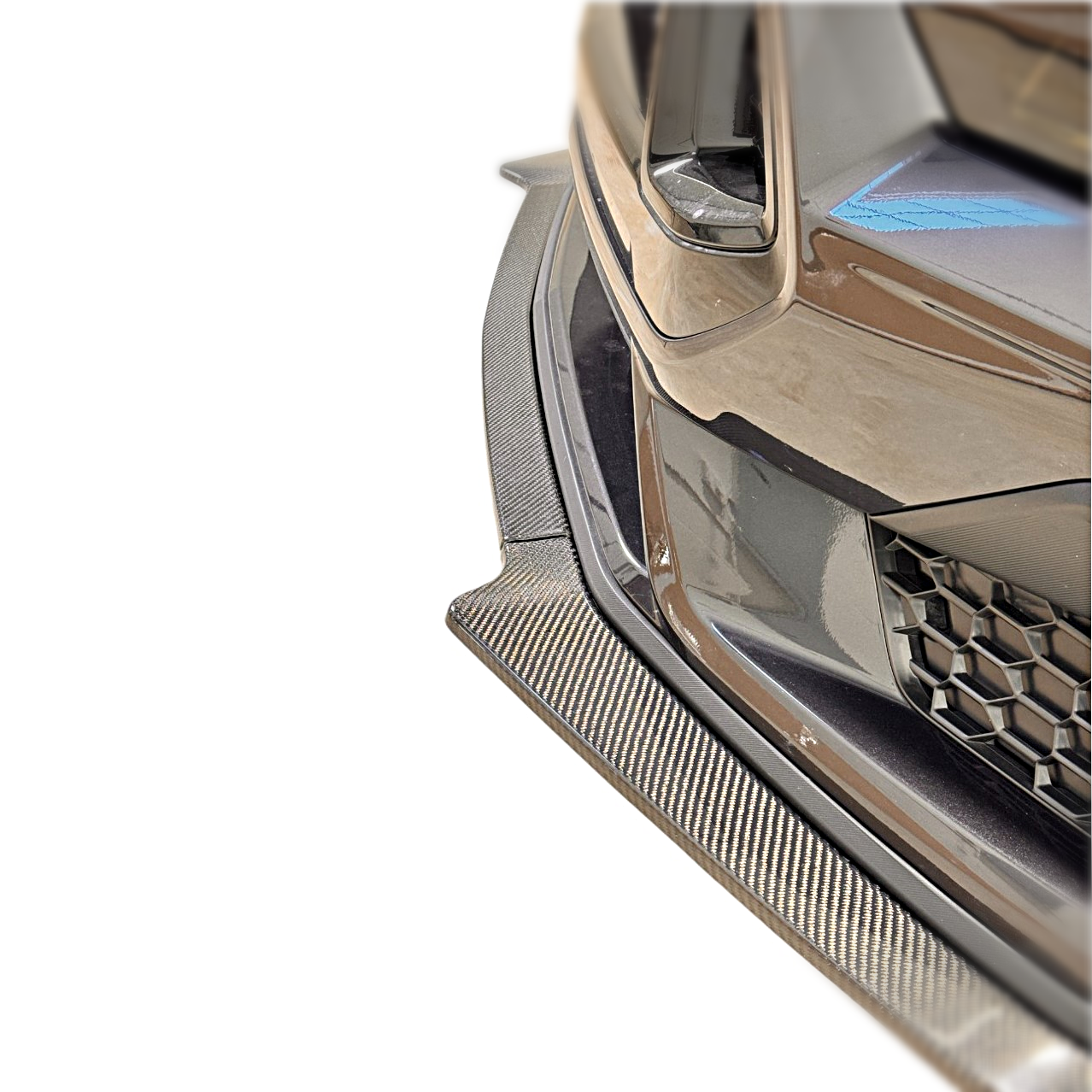 JSD 3-Piece Chin Spoiler for 2024 Mustang GT, EcoBoost W/O PERFORMANCE PACK, Real Carbon Fiber