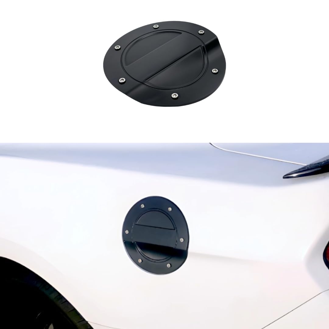 JSD Billet Aluminum Fuel Door for Ford Mustang 2015-2023, Black Anodized