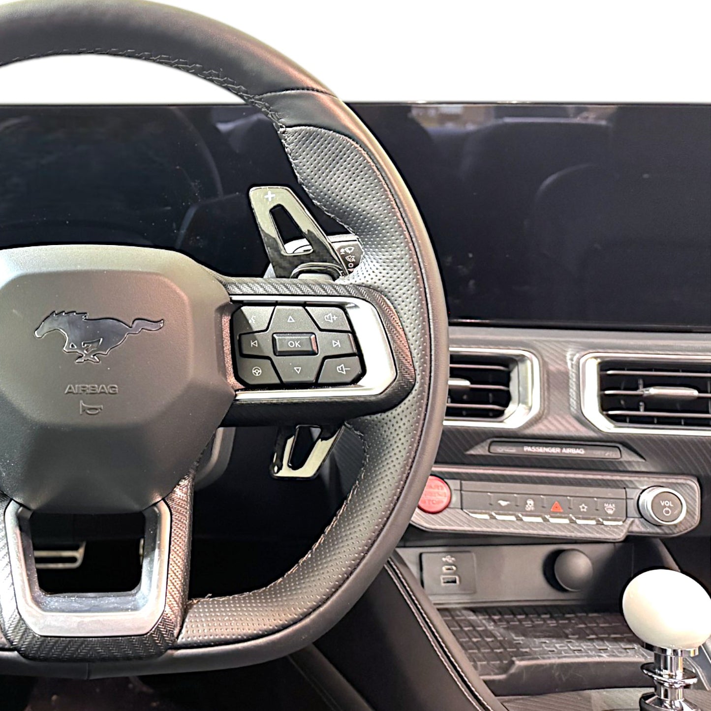 JSD Dry Carbon Fiber Paddle Shifter Extensions For 2024-2025 Mustang
