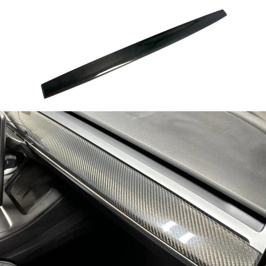 JSD Carbon Fiber Center Console Dashboard Trim Strip for 2020 - 2024 Tesla Model Y and 2017 - 2024 Model 3
