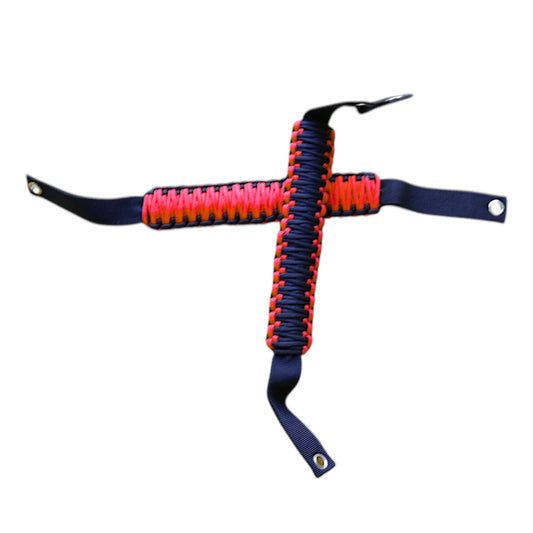 JSD Roll Bar Grab Handles Paracord Grip Handle for Ford Bronco 2021 2022 2023 2024 2025 2&4 Door, 4Pack, Black with Red