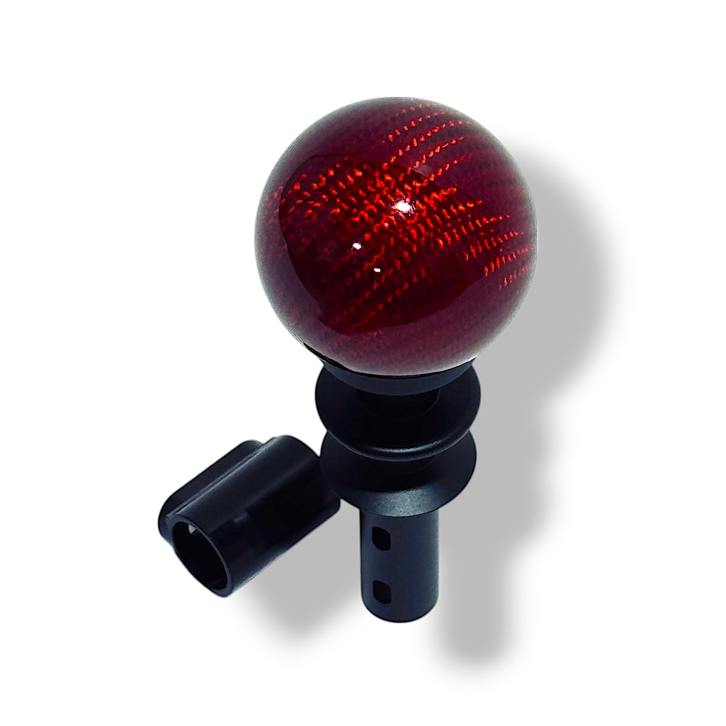 JSD Automatic Shifter Handle for 2015-2025 Mustang; Red Carbon Fiber (NOT COMPATIBLE FOR GT350 & GT500)
