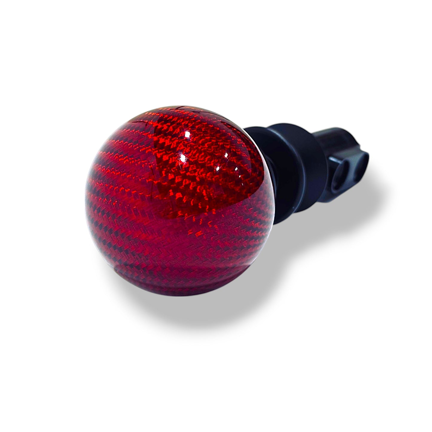 JSD Automatic Shifter Handle for 2015-2025 Mustang; Red Carbon Fiber (NOT COMPATIBLE FOR GT350 & GT500)