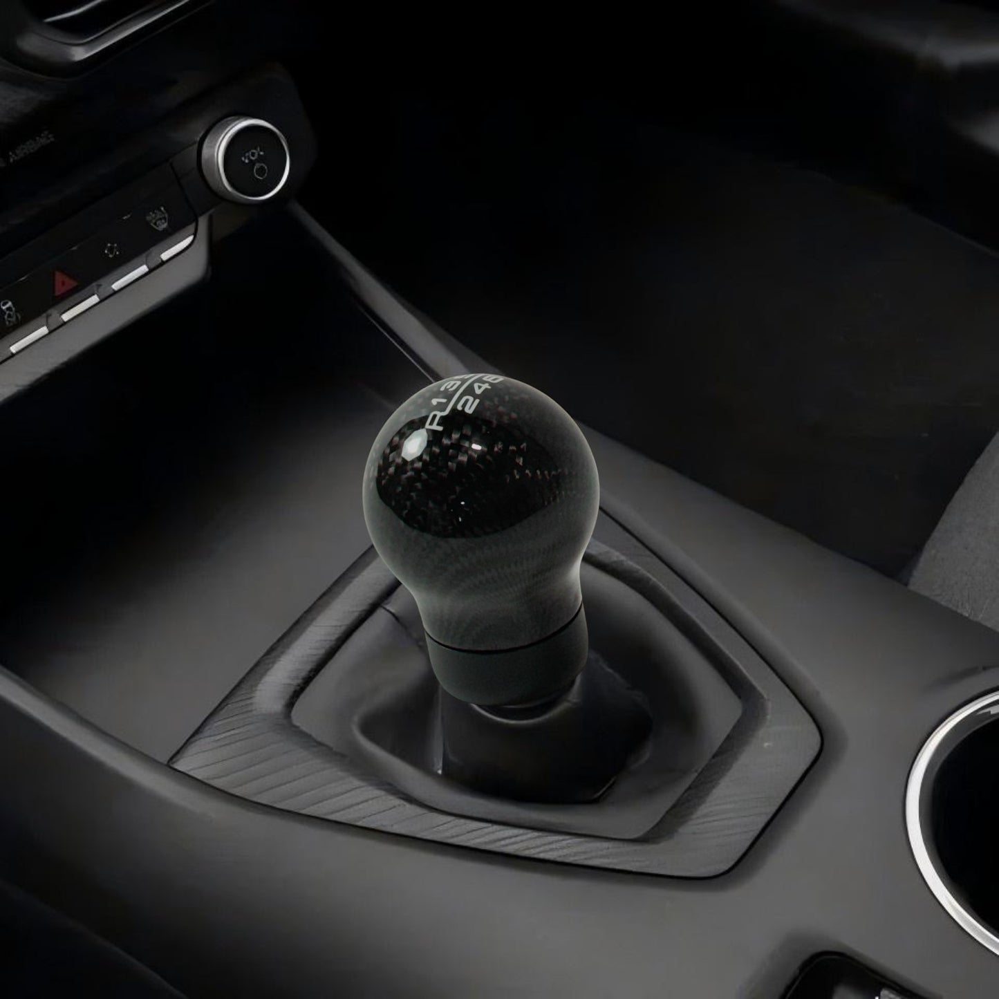 JSD 6-Speed Shift Knob; Black Carbon Fiber (15-25 Mustang GT, Dark Horse)