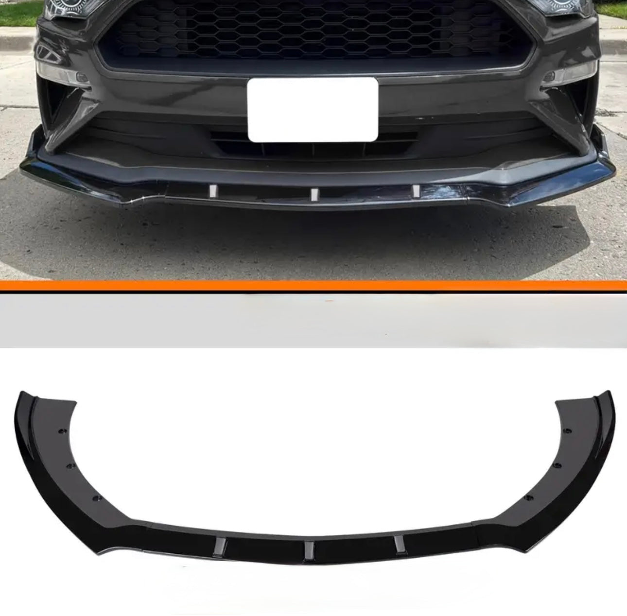 JSD Front Lip Chin Spoiler for 2015-2017 Mustang (without Performance Pack) Matte Black