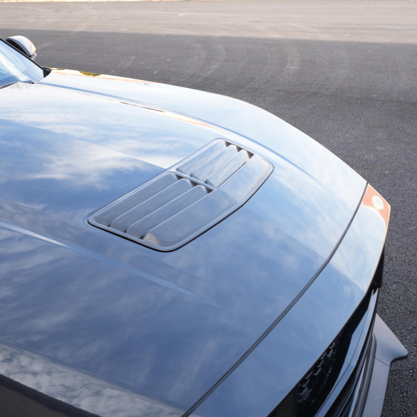 JSD Real Carbon Fiber Replacement Hood Vent Accent for 2024 2025 Mustang GT, Dark Horse