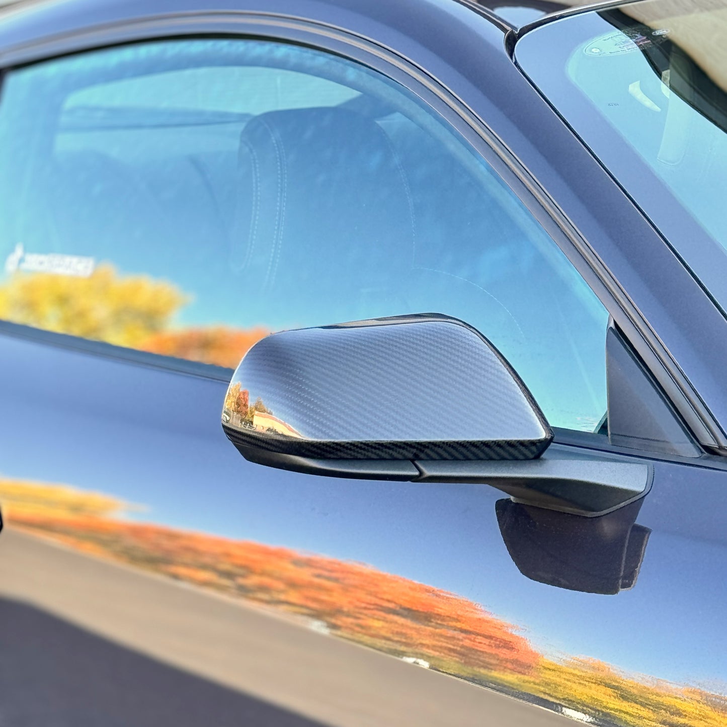 JSD Dry Carbon Fiber Mirror Covers for 2015-2025 Ford Mustang