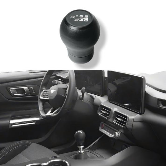 JSD 6-Speed Shift Knob; Black Leather (15-25 Mustang GT, Dark Horse)