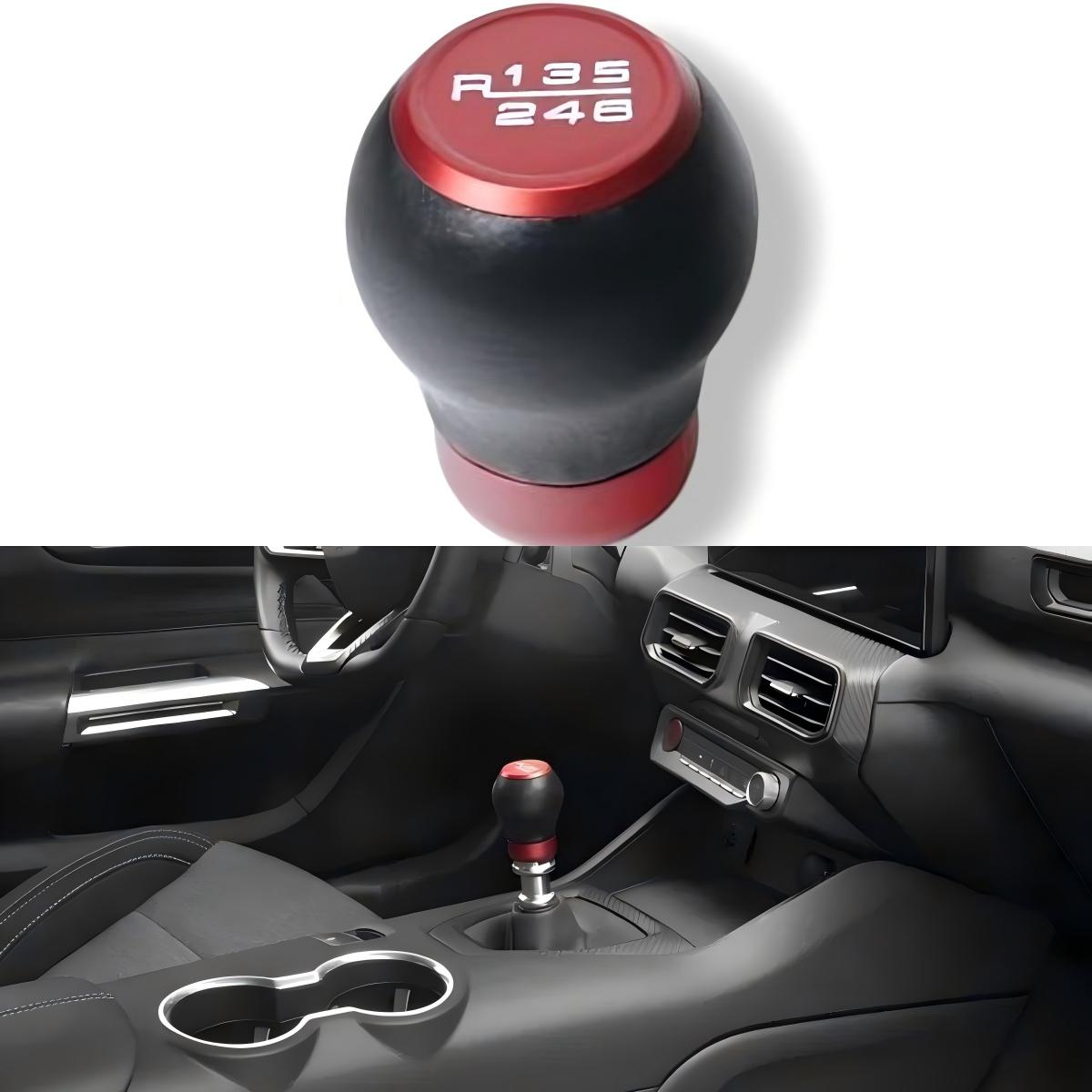 JSD 6-Speed Shift Knob; Black Leather (15-25 Mustang GT, Dark Horse)
