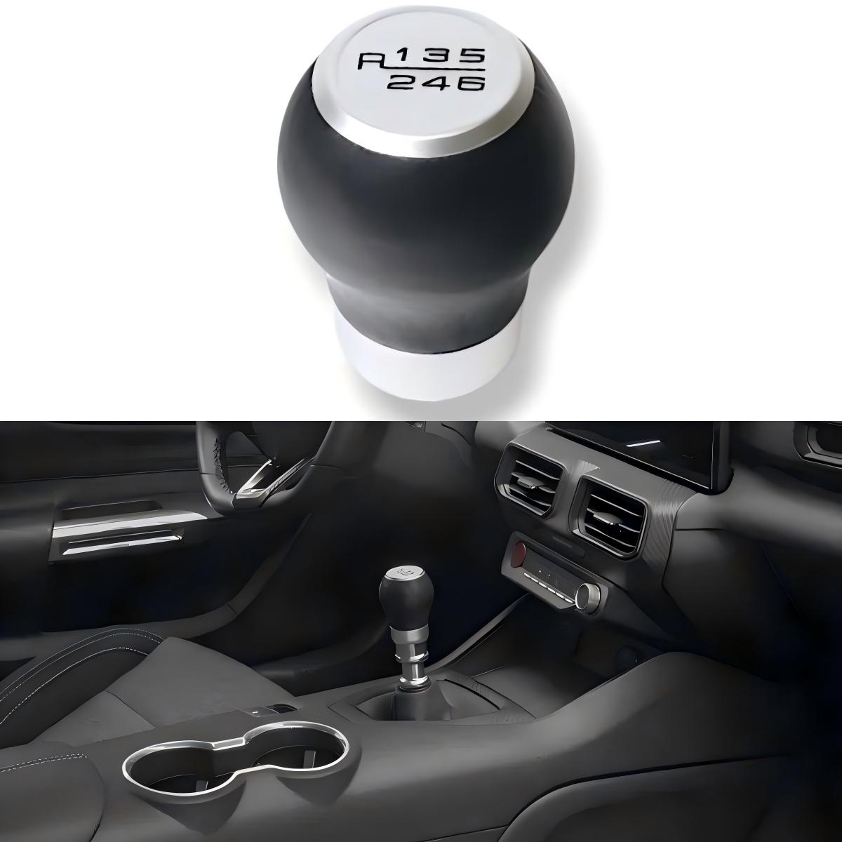 JSD 6-Speed Shift Knob; Black Leather (15-25 Mustang GT, Dark Horse)