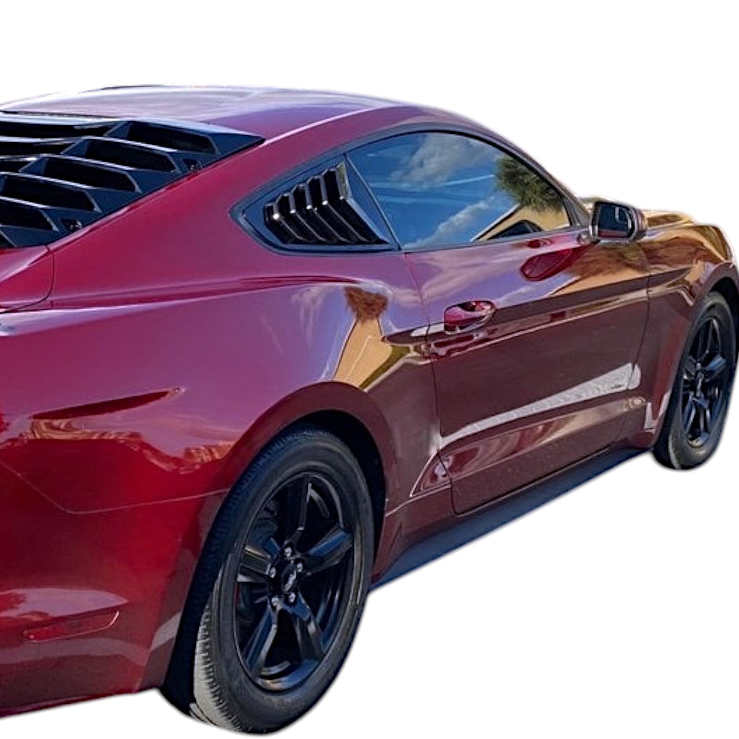 JSD Sport Quarter Window Louvers for 15-23 Mustang Fastback; Gloss Black