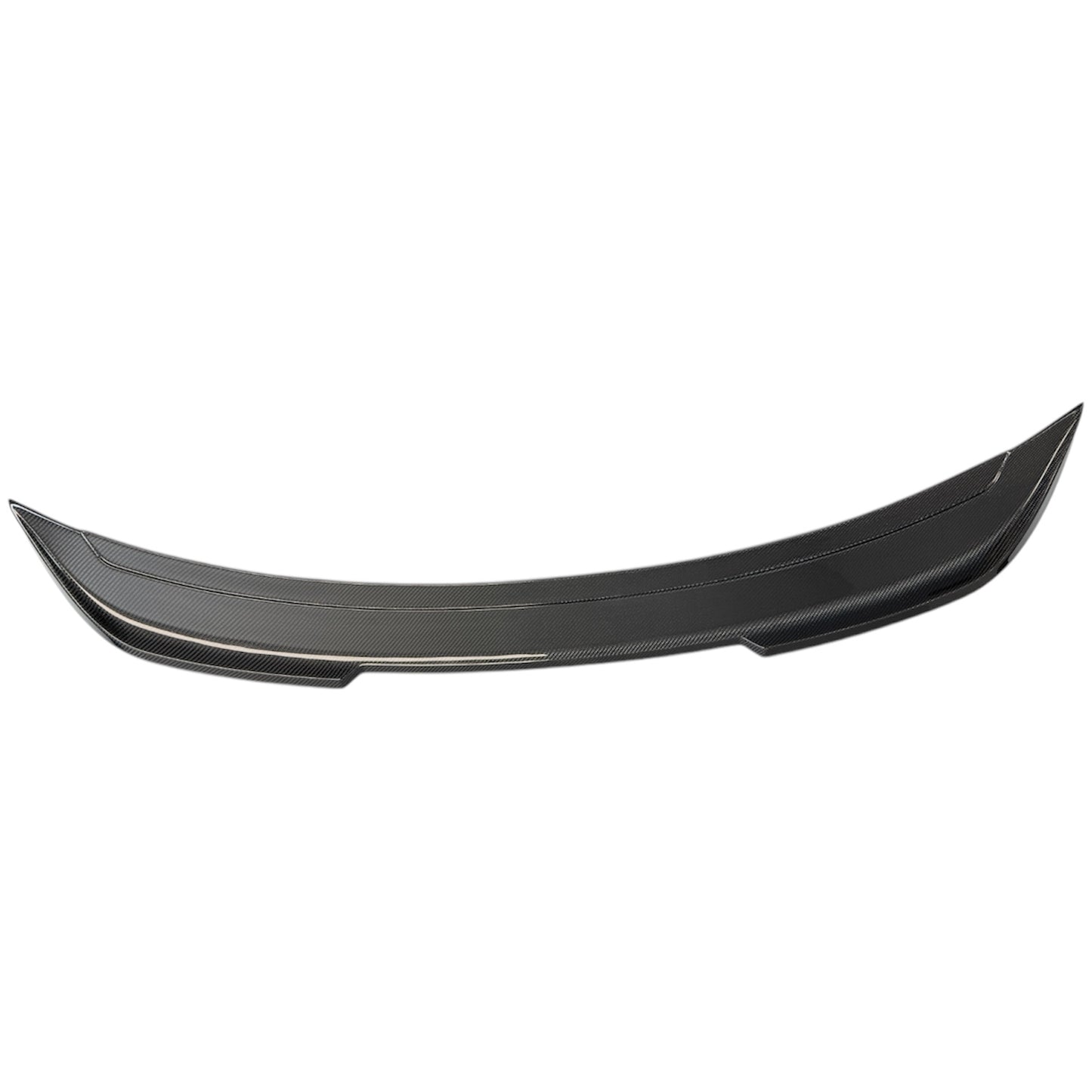 JSD V-Style Rear Trunk Spoiler for Ford Mustang 2024+, Real Gloss Carbon Fiber