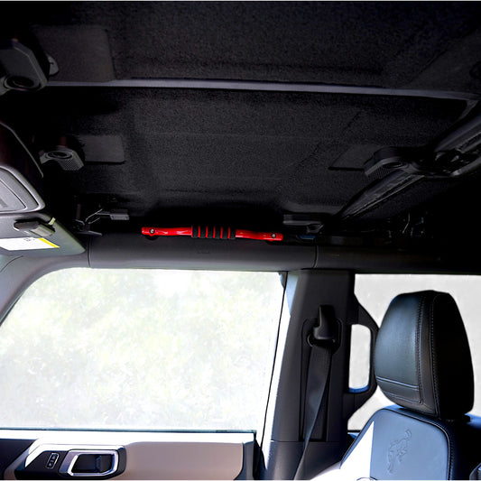 JSD 2PCS Aluminum Grab Handles For 2021-2025 Ford Bronco 2&4 Door ONLY Fit Front Seat Roll Bar Handgrip Handles(Not Fit Rear Seat), Red