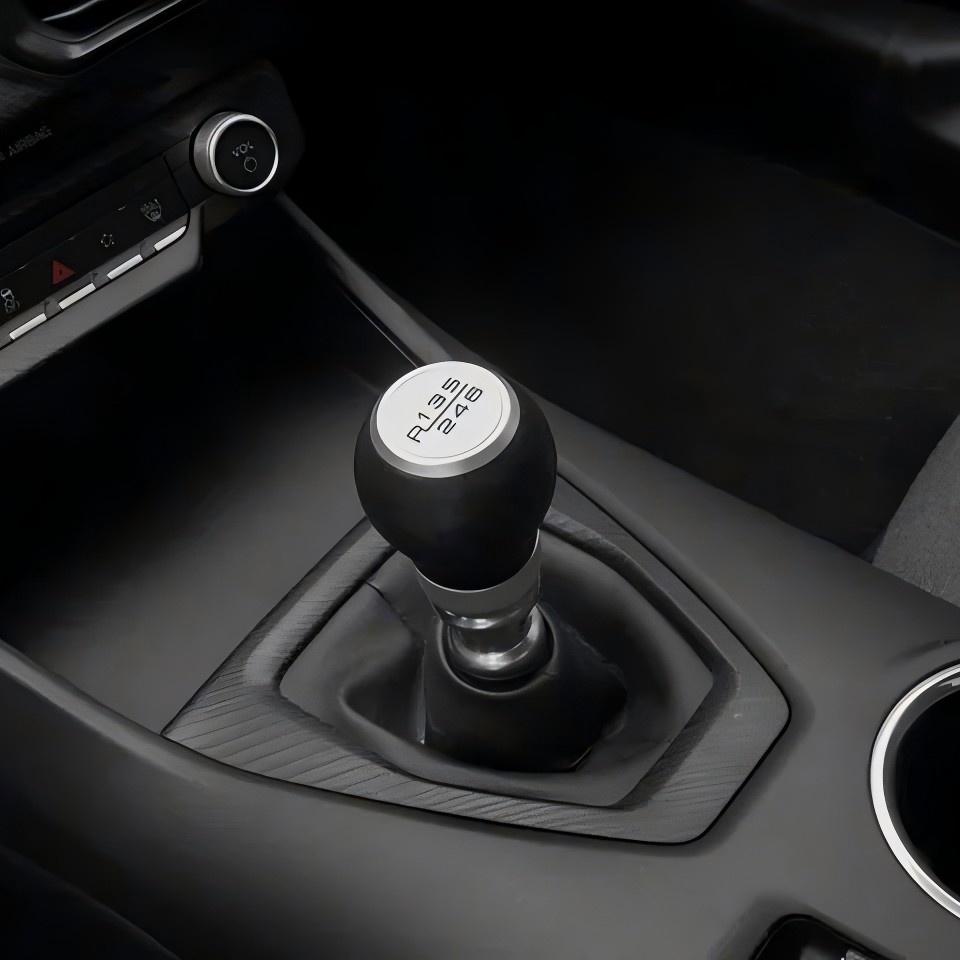 JSD 6-Speed Shift Knob; Black Leather (15-25 Mustang GT, Dark Horse)