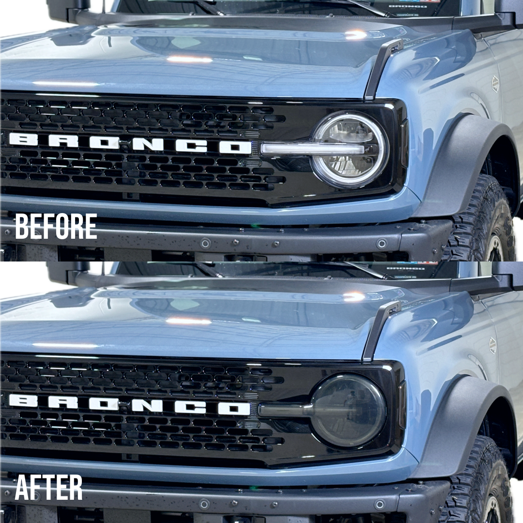 Tint My Light Smoked Acrylic Headlight Cover for Ford Bronco 2021+