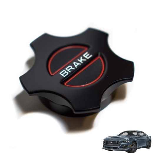 JSD Space Billet Aluminum Brake Fluid Cap Cover for Ford Mustang 2005-2026 ; Black Anodized