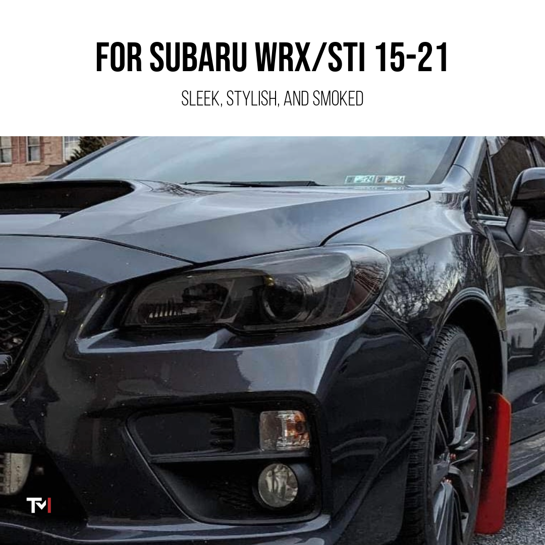 Smoked Headlight Covers for 2015-2021 Subaru WRX/STI By Tint My Light
