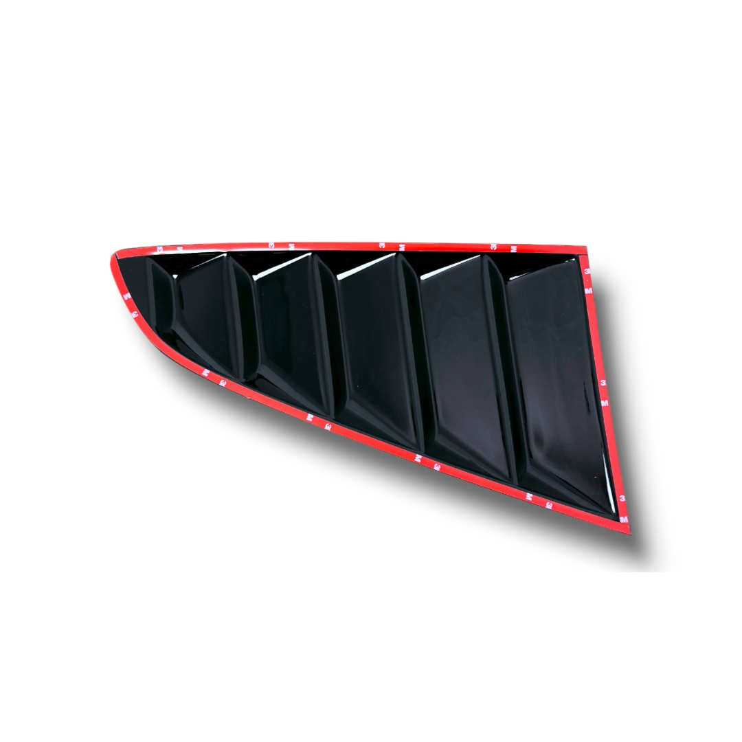 JSD Acrylic Quarter Window Louvers for Mustang 2015-2023 Fastback, Gloss Black