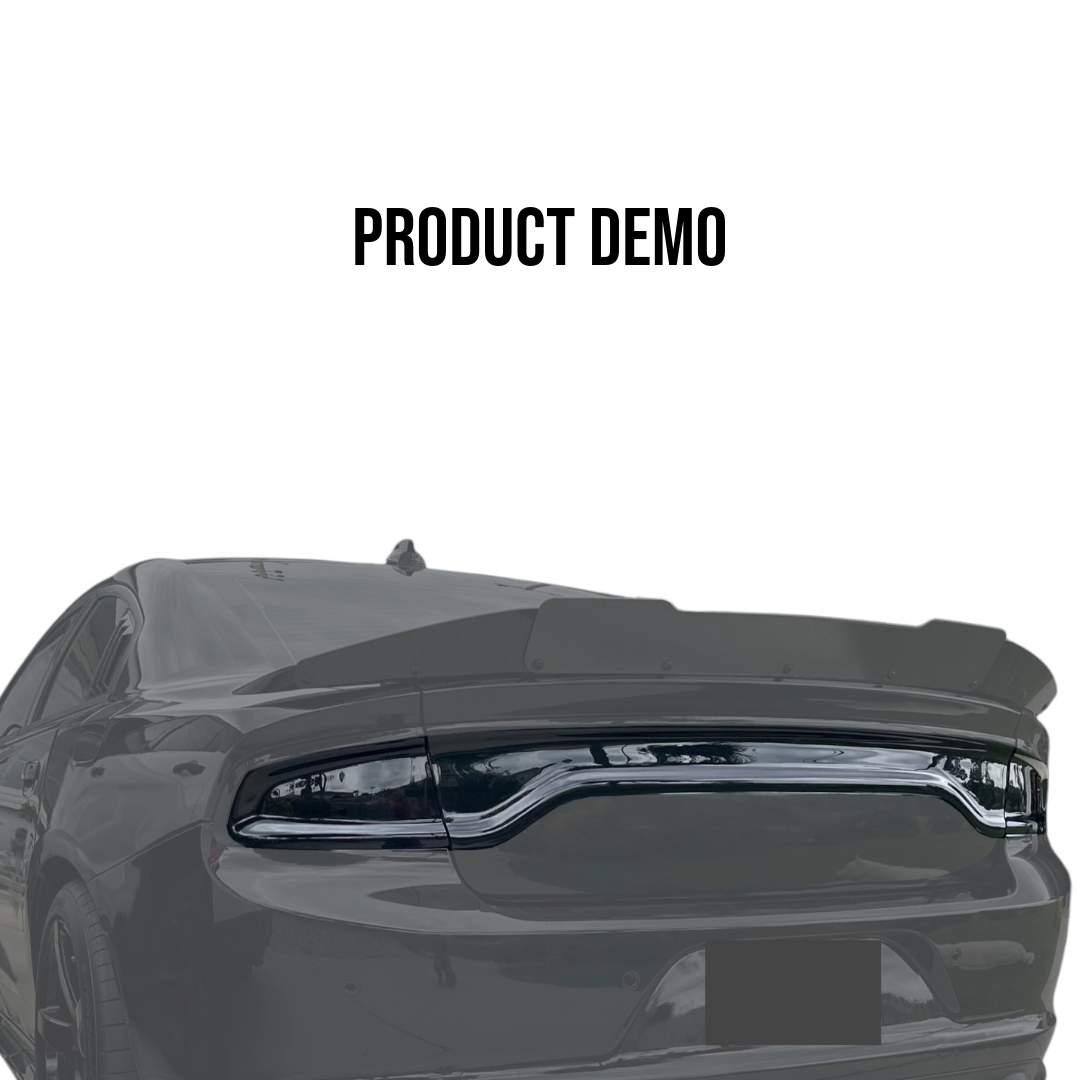 Smoked Tail Light with Rear Center Section Cover for 2016-2023 Dodge Charger By Tint My Light