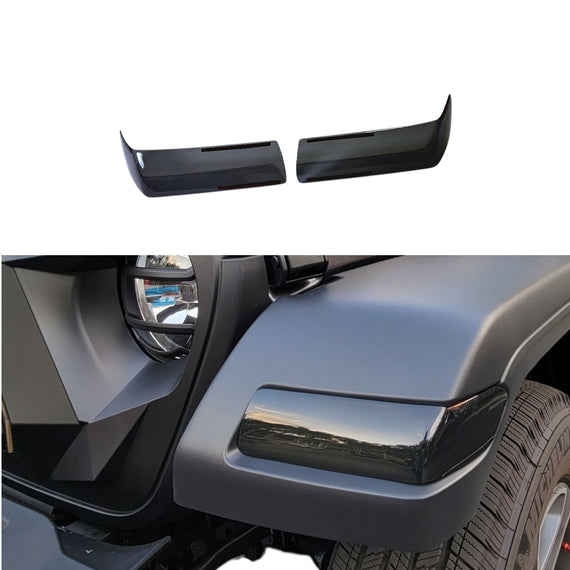 Tint My Light Smoked Acrylic Turn Signal Light Covers for 2018+ Jeep Wrangler JL Sport &2020+ Jeep Gladiator JT Sport (6 inch Factory halogen lights)
