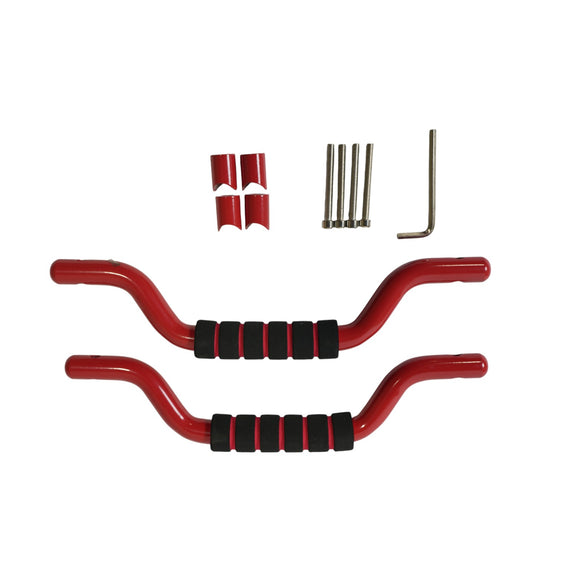 JSD 2PCS Aluminum Grab Handles For 2021-2025 Ford Bronco 2&4 Door ONLY Fit Front Seat Roll Bar Handgrip Handles（Not Fit Rear Seat), Red