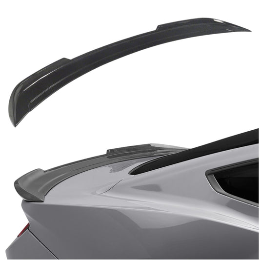 JSD V-Style Rear Trunk Spoiler for Ford Mustang 2024+, Real Gloss Carbon Fiber