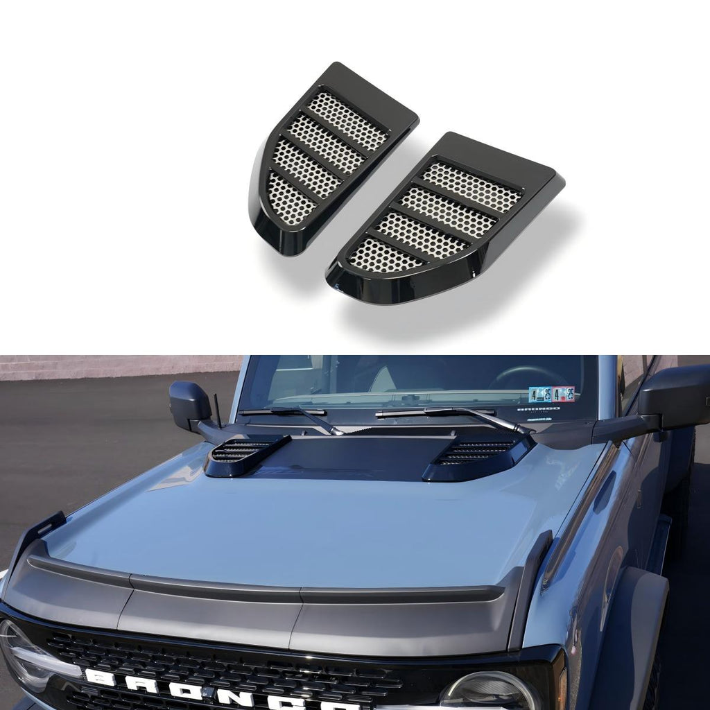 JSD Hood Vent Covers for 2021+ Bronco, Gloss Black （Excluding Raptor）