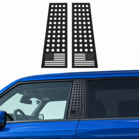 JSD B-Pillar Trim Covers for 2021 2022 2023 2024 2025 2026 Ford Bronco, Aluminum Alloy Window Pillar Covers, US Flag