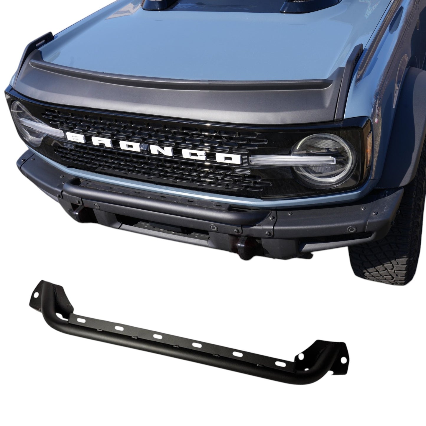JSD Space Bull Bar Black Powder fits Ford Bronco Accessories 2021+,  fits Bronco 2/4-Door Front Bumper Grille Guard