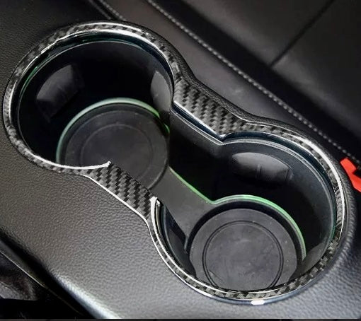JSD Dry Carbon Fiber Cup Holder Trim for 2015-2023 Mustang