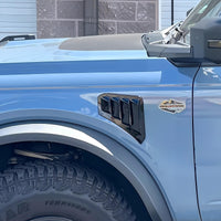 JSD Space Bronco Front Side Fender Vents Trim Compatible with Ford Bronco 2021-Present Black Exterior Accessories 2pcs