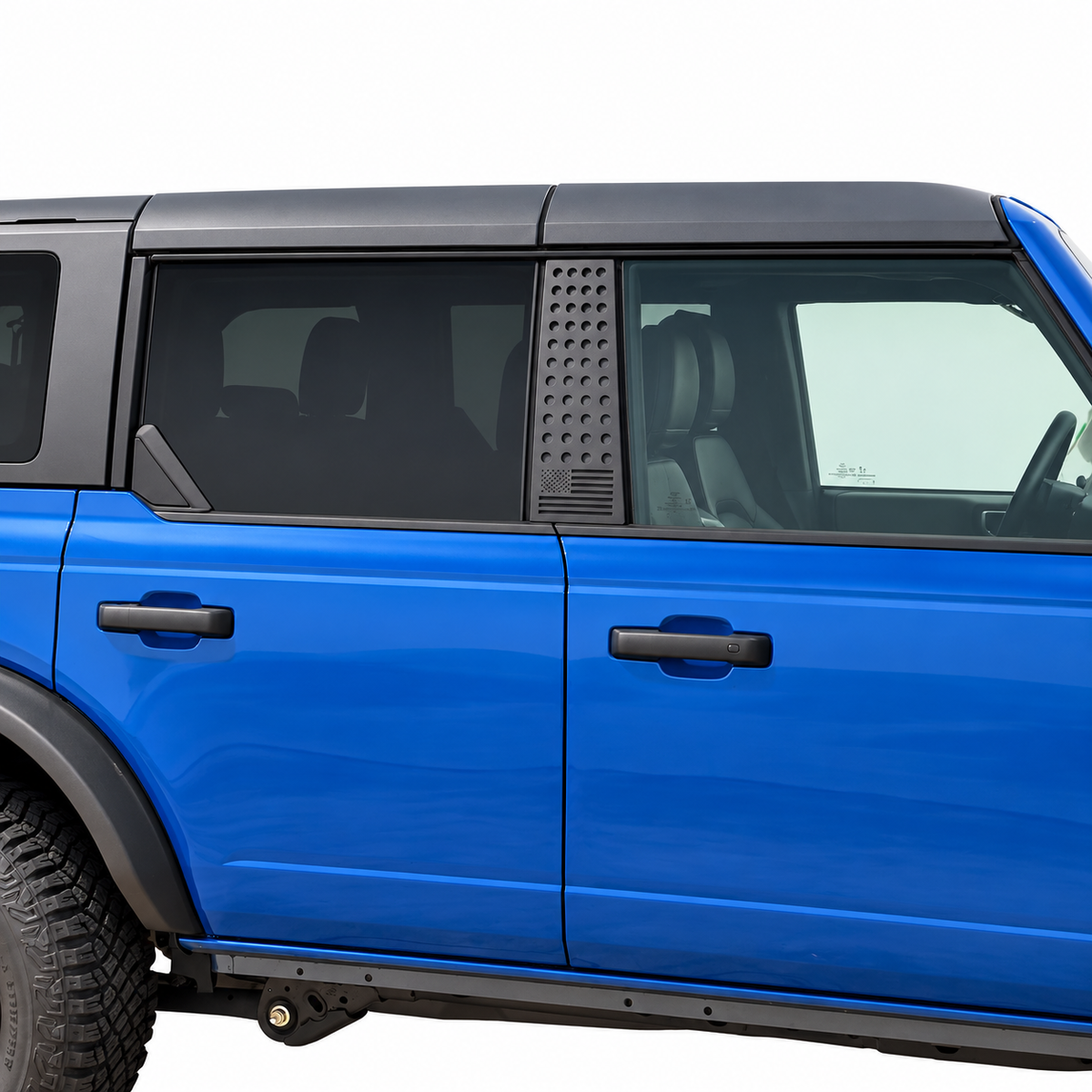 JSD B-Pillar Trim Covers for 2021 2022 2023 2024 2025 2026 Ford Bronco, Aluminum Alloy Window Pillar Covers, US Flag