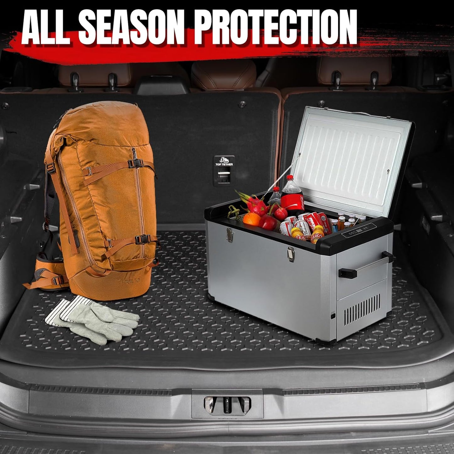 JSD Space Cargo Liner Trunk Mat for 2021-2025 Ford Bronco Sport All Weather Black