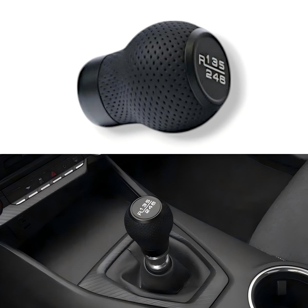 JSD 6-Speed Shift Knob; Black Perforated Leather (15-25 Mustang GT, Dark Horse)