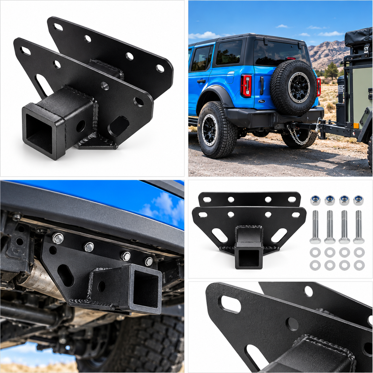 JSD Class 3 Trailer Hitch for 2021-2026 Ford Bronco, 2-Inch Tow Hitch Receiver, Heavy-Duty Towing Hitch (Not for Bronco Sport)