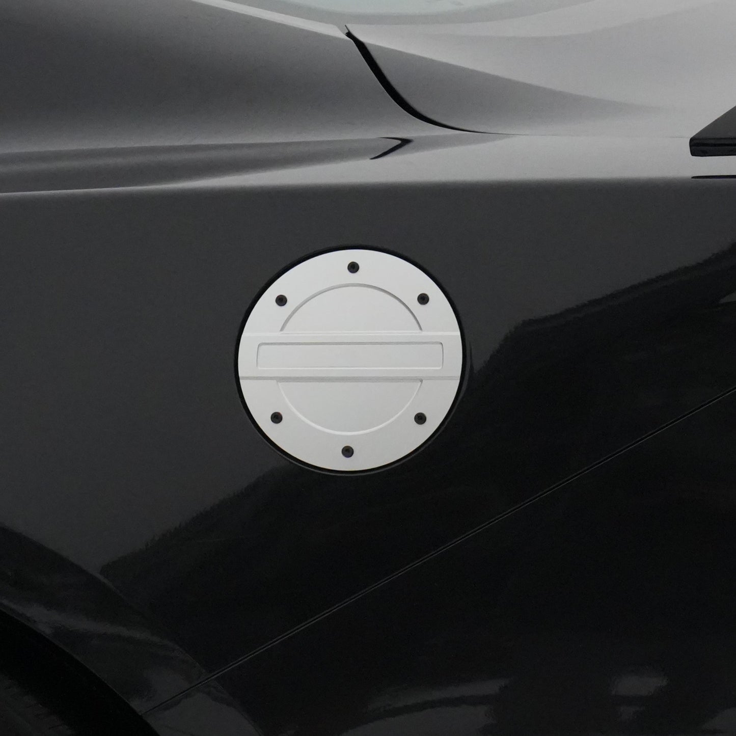 JSD Billet Aluminum Fuel Door for Ford Mustang 2024+, Black Anodized