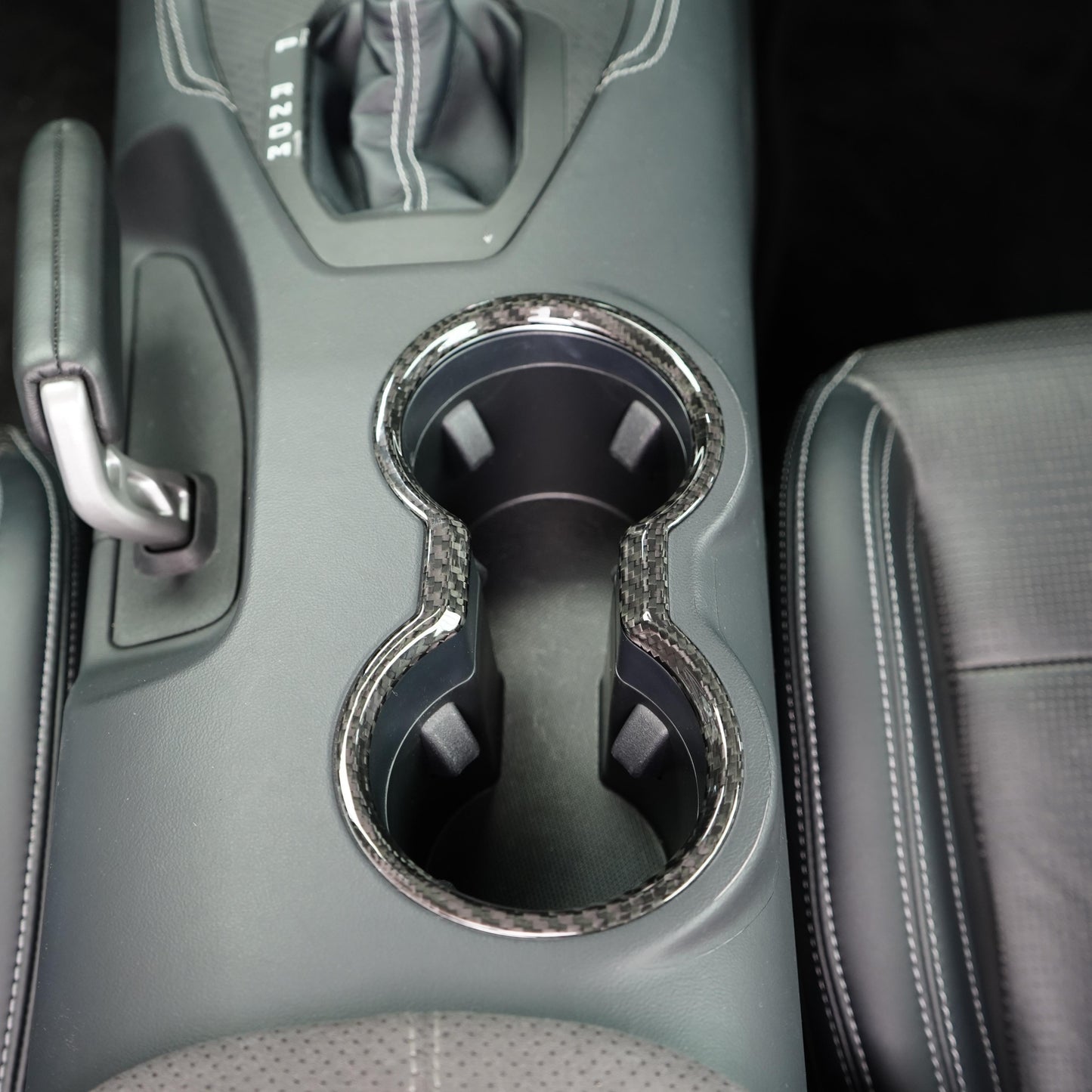 JSD Dry Carbon Fiber Cup Holder Trim Cover for 2024 2025 Mustang