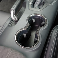 JSD Dry Carbon Fiber Cup Holder Trim Cover for 2024 2025 Mustang