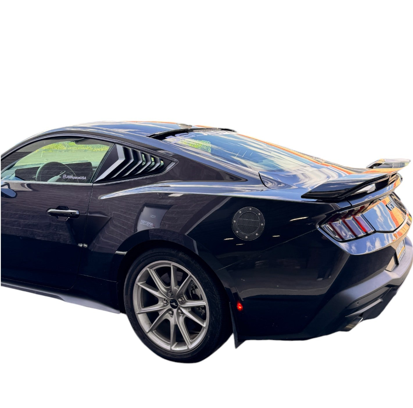 JSD Modern Style Replacement Fuel Door for Ford Mustang 2024 All Models, Carbon Fiber Style