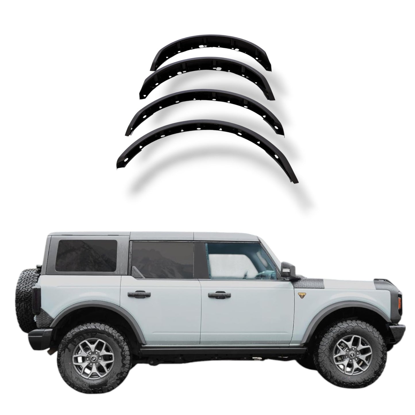 JSD Flat Fender Flares Kit（4PCS） for Ford Bronco 2021+ （Excluding Raptor）