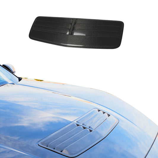 JSD Real Carbon Fiber Replacement Hood Vent Accent for 2024 2025 Mustang GT, Dark Horse