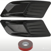 Hood Vent Scoop Covers; Carbon Fiber Style (15-17 Mustang)
