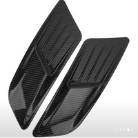 Hood Vent Scoop Covers; Carbon Fiber Style (15-17 Mustang)