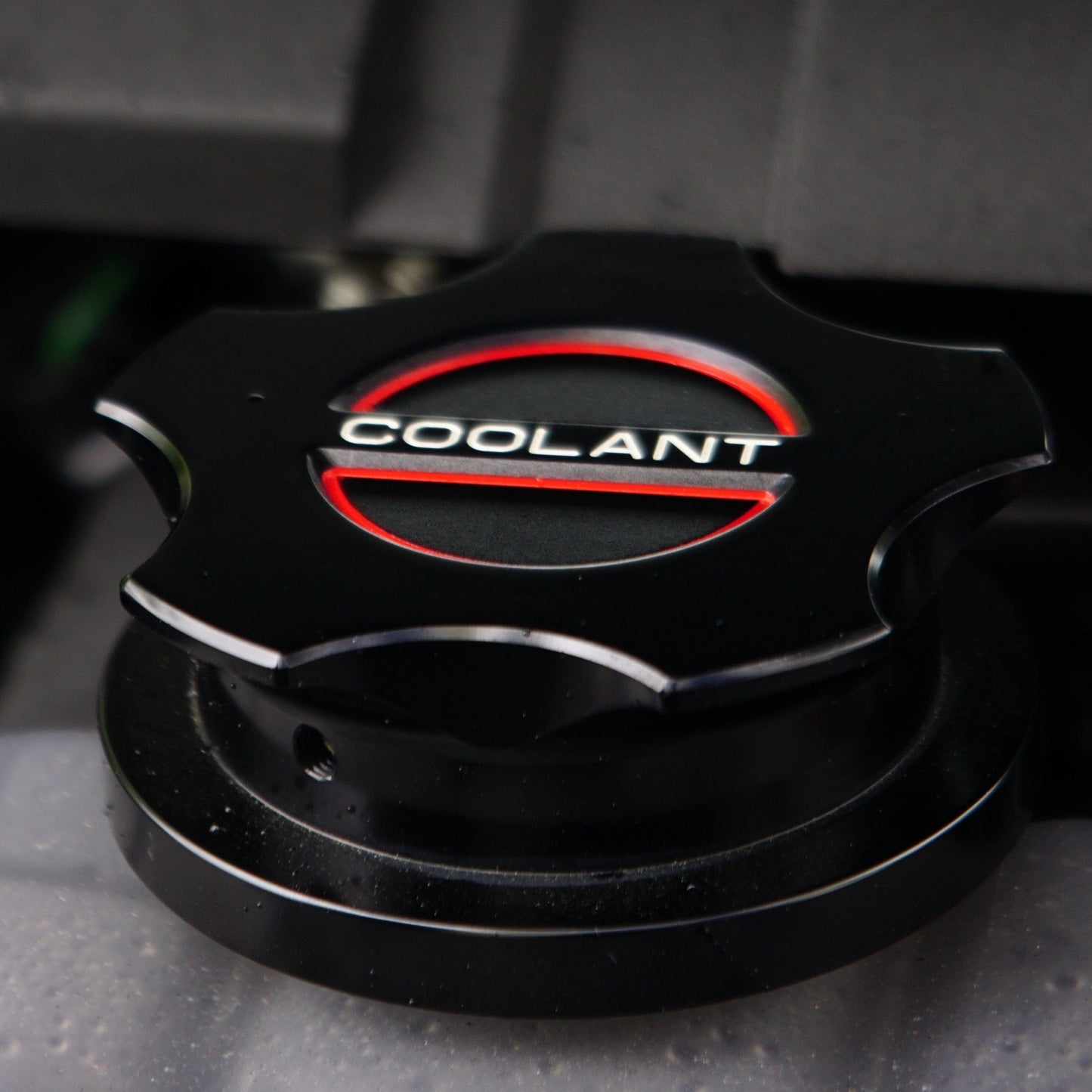 JSD Space Billet Aluminum Coolant Radiator Cap Cover for Ford Mustang 2015-2025; Anodized Black