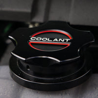 JSD Space Billet Aluminum Coolant Radiator Cap Cover for Ford Mustang 2015-2025; Anodized Black
