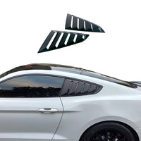 JSD Vintage Quarter Window Louvers for 15-23 Mustang Fastback; Matte Black
