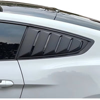 JSD Vintage Quarter Window Louvers for 15-23 Mustang Fastback; Matte Black