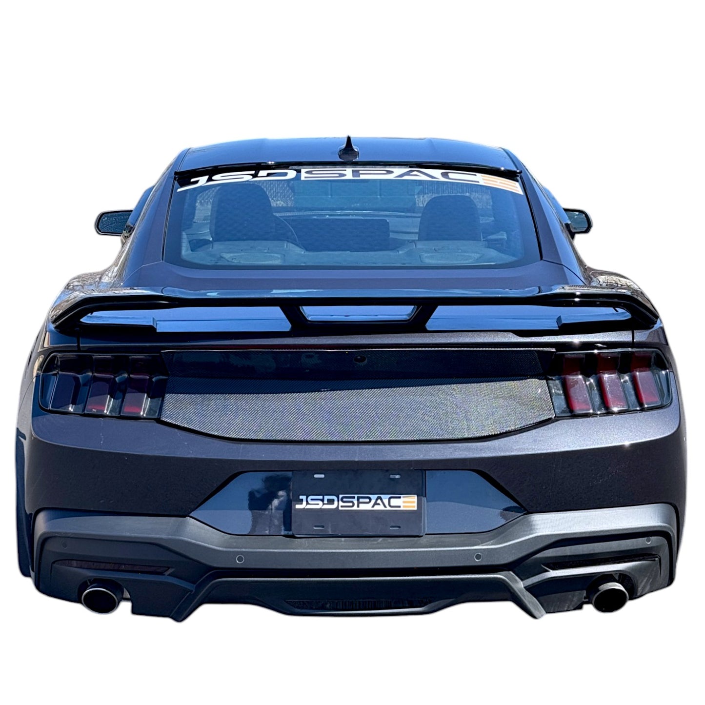 JSD Real Gloss Carbon Fiber 2-Piece Decklid Panel for 2024-2025 Ford Mustang
