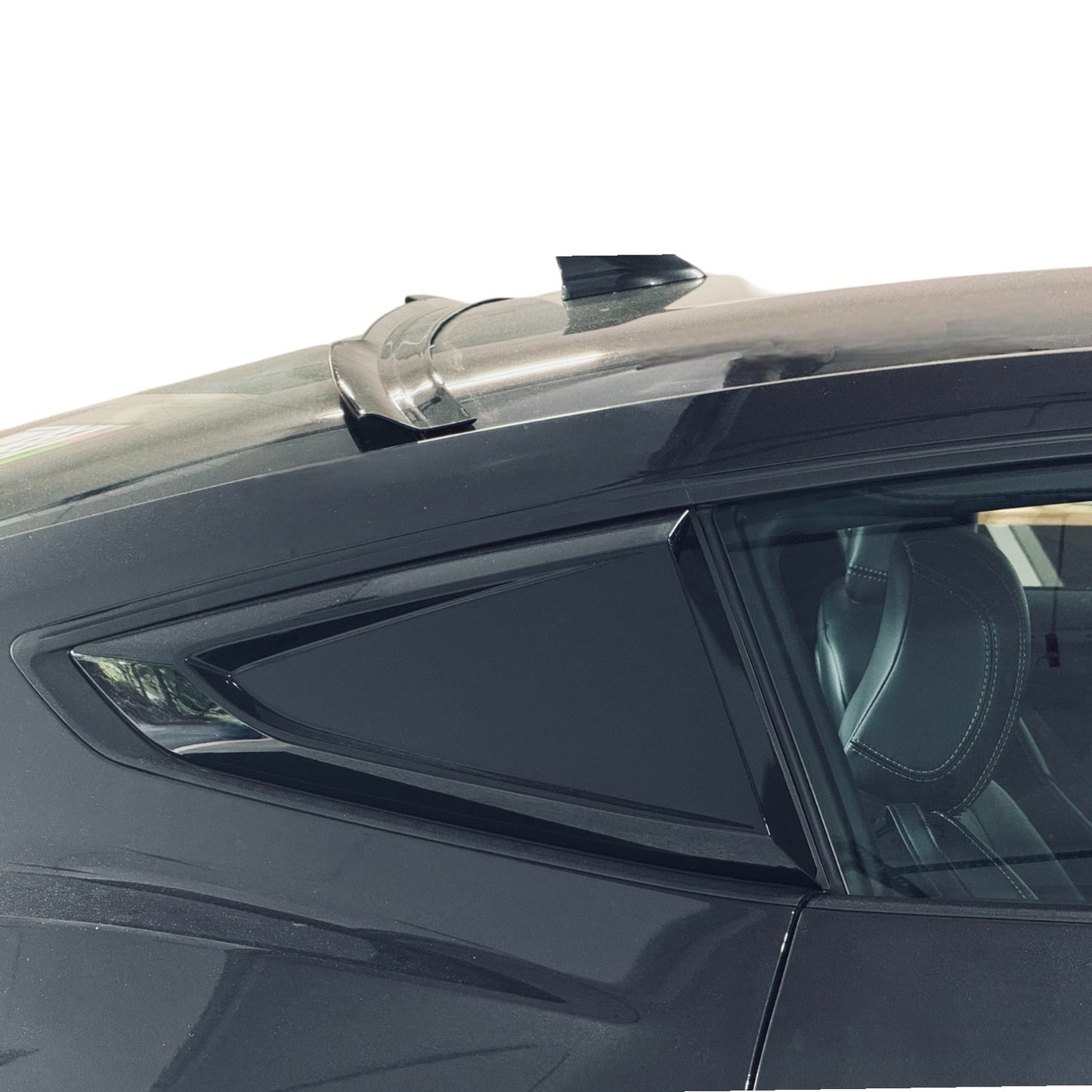 JSD Quarter Window Scoops for Mustang 2024-2025 Fastback, Gloss Black